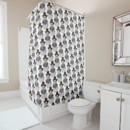 Caroling Snowman Winter Shower Curtain Douchegordijn