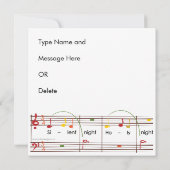 Carols de Noël Carte Silencieuse / Invitation (Dos)