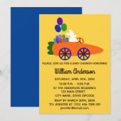 Carotte Bunny baby shower #3-2 Carte d'invitation (Devant / Derrière)