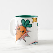 Carotte Comic Classic Mug Deux Tons Vert Intérieur (Devant gauche)