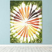 Carottes arc-en-ciel multicolores sur toile (Insitu (Plancher de Bois))