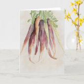Carottes, carte de note 5x7 (Fleur jaune)
