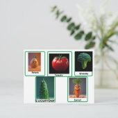 Carottes, Lecture de légumes, Cartes de poche pour (Debout devant)