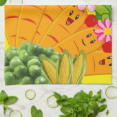 Carottes Pees Floral Cuisine Serviette à main (Plié)