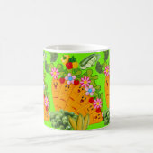 Carottes vertes Pois floraux Mug (Centre)