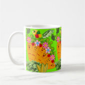 Carottes vertes Pois floraux Mug (Gauche)