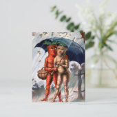 Carottes victoriennes dans la carte postale pluie  (Debout devant)