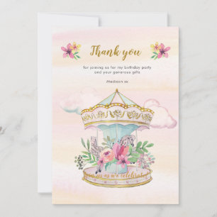 Carousel Anniversaire carte de remerciements