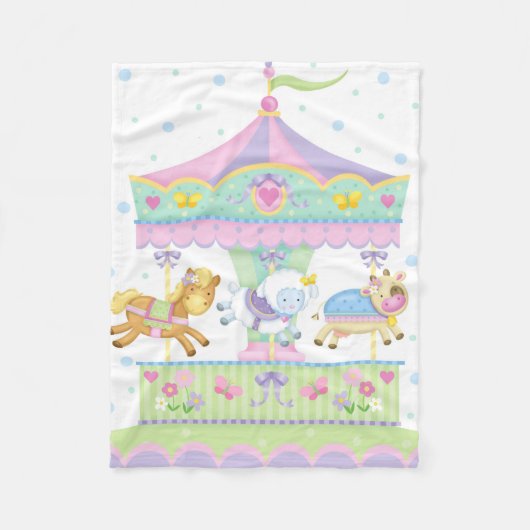 Carousel Baby Blanket Fleece Deken (Voorkant)