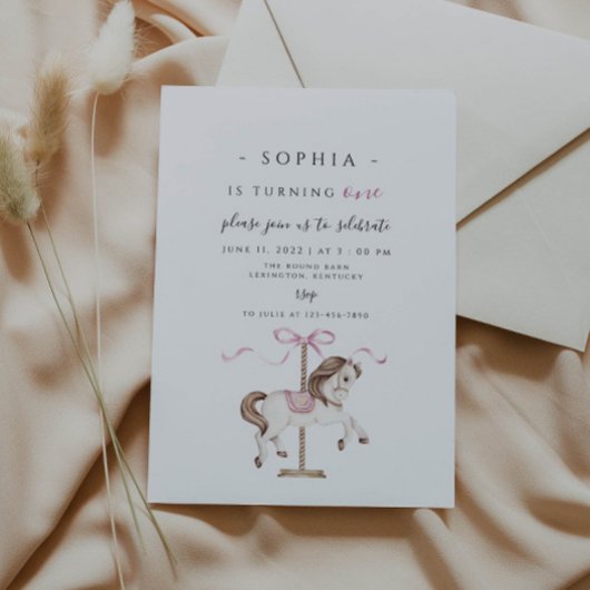 Carousel Birthday Invitation Kaart