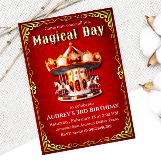 Carousel Birthday Kaart