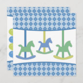 Carousel Birthday Party Invitation Kaart (Voorkant / Achterkant)