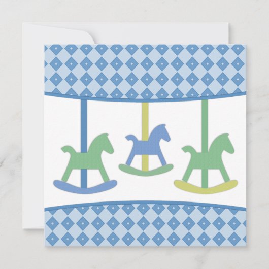 Carousel Birthday Party Invitation Kaart (Voorkant)