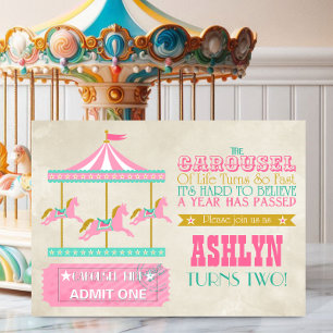 Carousel Birthday Party Kaart