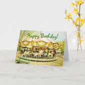 Carousel Carte de voeux d'anniversaire (Fleur jaune)
