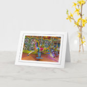 Carousel cheval carte de voeux (Fleur jaune)