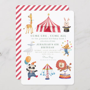 Carousel Cirque Carnaval Anniversaire Invitation
