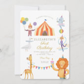 Carousel Cirque Carnaval Anniversaire Invitation (Devant)