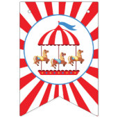 Carousel Cirque Carnaval Bonne Bannière d'annivers (Premier drapeau)