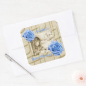 Carousel Dreams Bleu Rose Music Carré Stickers (Enveloppe)