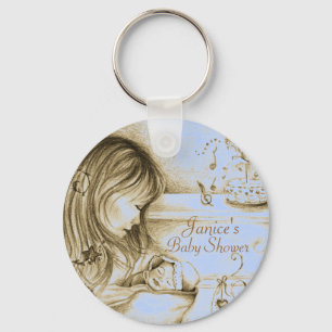Carousel Dreams Blue Button Sleutelhanger