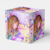 Carousel Dreams Heart Square Baby Favor Box Bedankdoosjes (Achterkant)