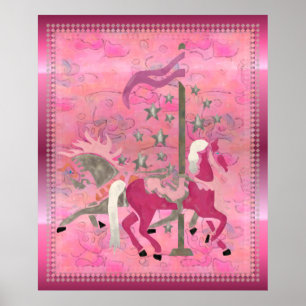 Carousel Dreams Nursery Childs Artwork Poster