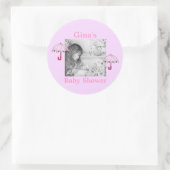 Carousel Dreams Pink Umbrella Round Stickers (Tas)