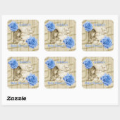 Carousel Dreams Stickers Roses bleus et Carrés de (Feuille)