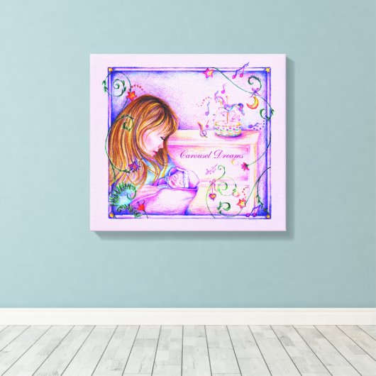 Carousel Dreams Stretched Canvas Print (Insitu (Houten vloer))