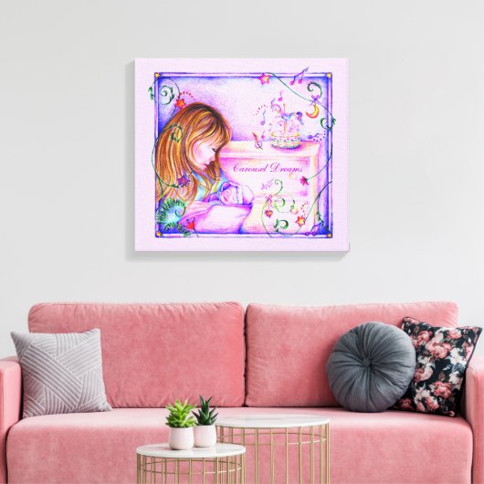 Carousel Dreams Stretched Canvas Print (Insitu (Woonkamer))