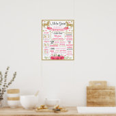 Carousel First Birthday-bord Poster (Keuken)