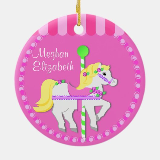 Carousel First Kerstmis Keramisch Ornament (Achterkant)