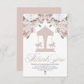 Carousel Floral Soft Pink Birthday Bedankkaart (Voorkant / Achterkant)