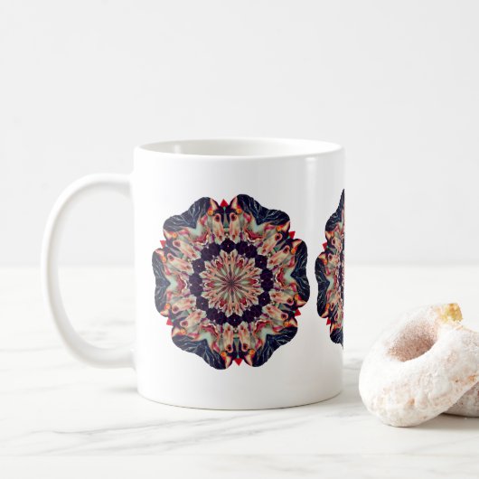 Carousel Horse Abstracte Kaleidoscope Art Koffiemok (Met donut)
