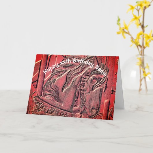 Carousel Horse Art Birthday Kaart (Gele Bloem)