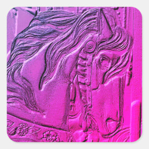 Carousel Horse Art Vierkante Sticker