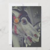 Carousel Horse Black And White Party Kaart (Achterkant)