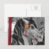 Carousel Horse Black White Briefkaart (Voorkant / Achterkant)