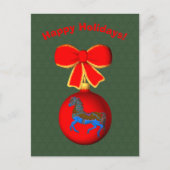 Carousel Horse Bow Noël Carte postale (Devant)