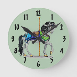 Carousel Horse Clock Ronde Klok