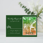 Carousel Horse Hunter Green Wedding RSVP-kaarten RSVP Kaartje (Staand voorkant)
