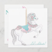 Carousel Horse Party - Uitnodiging (Voorkant / Achterkant)