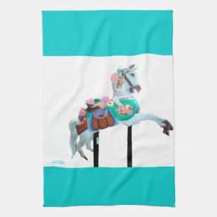 "CAROUSEL HORSE PERSONALIZED TOWEL" THEEDOEK