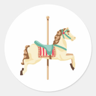 Carousel Horse Ronde Sticker