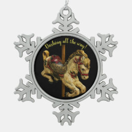 Carousel Horse ~ Snowflake Framed Ornament
