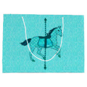 Carousel Horse - Turquoise en Aqua Large Cadeauzakje (Achterkant)