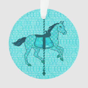 Carousel Horse - Turquoise en Aqua Ornament