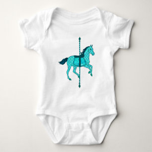 Carousel Horse - Turquoise en Aqua Romper