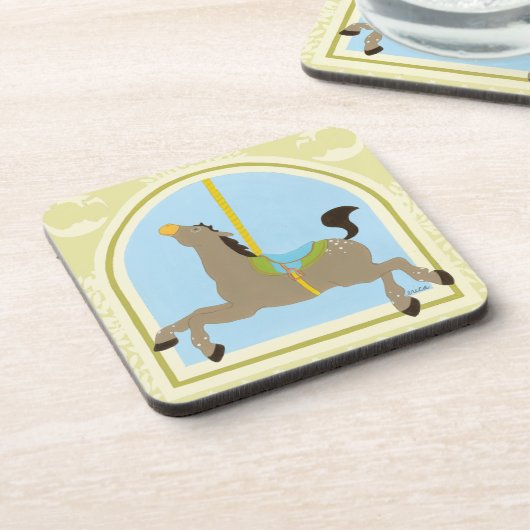 Carousel Horse van June Erica Vess Bier Onderzetter (Linkerzijde)